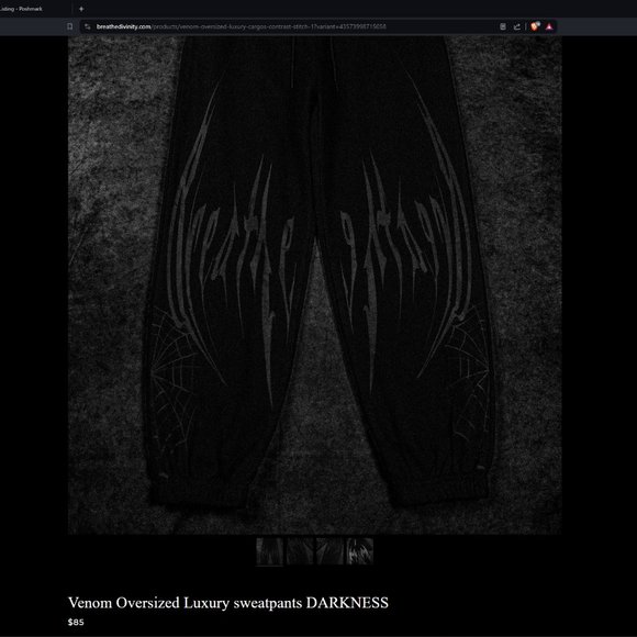 Venom Oversized Luxury sweatpants DARKNESS